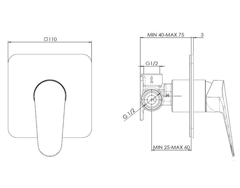 UP CITY SHOWER MIXER CHROME Carousel 3