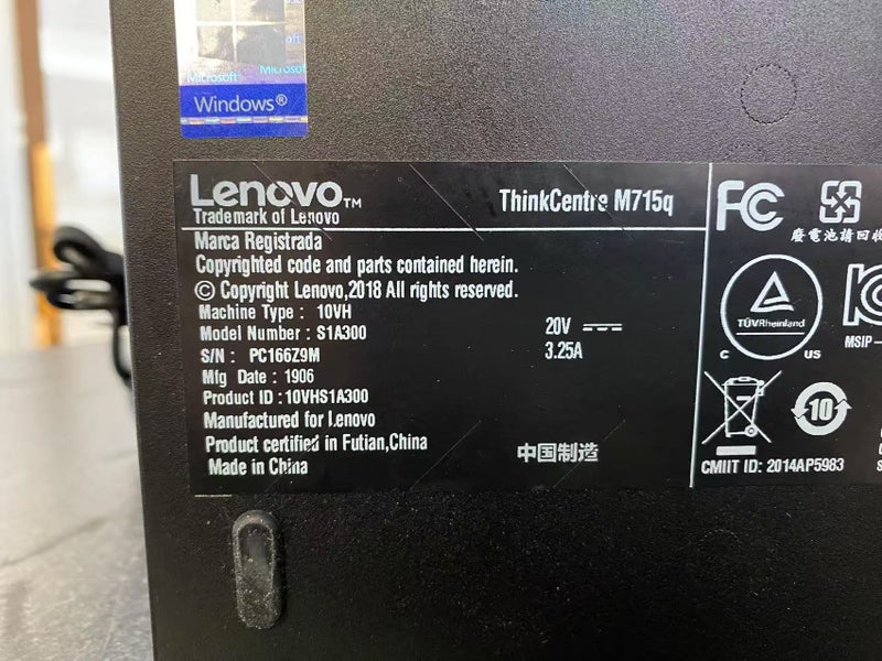 *$1R* Lenovo ThinkCentre M715q AMD Pro A12-9800E 3.1GHz 8GB 256GB SSD WIN10 WIFI Carousel 7