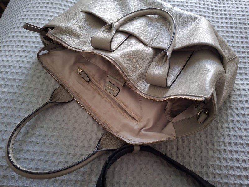 Jem and Bea Changing bag in soft grey leather62864737255299112