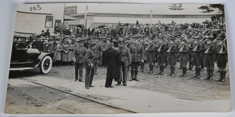 Three Antique Photos - WW1 Military Parades / Presentations Carousel 2