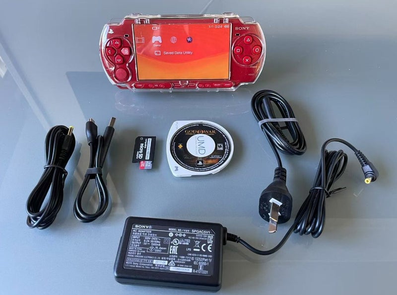 God of War Ltd PSP2000 Deep Red 6.60PRO-C 64G With Full Accessories and Game Carousel 2