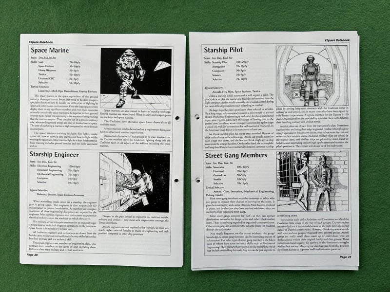 FSpaceRPG Reference Manual 2.0 prototype for a ring binder plus CD Carousel 2
