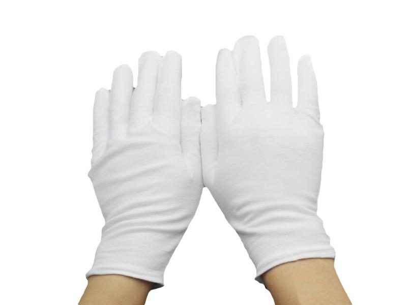 Men Women Full Finger White Cotton Gloves For With Sweat Absorption Carousel 1
