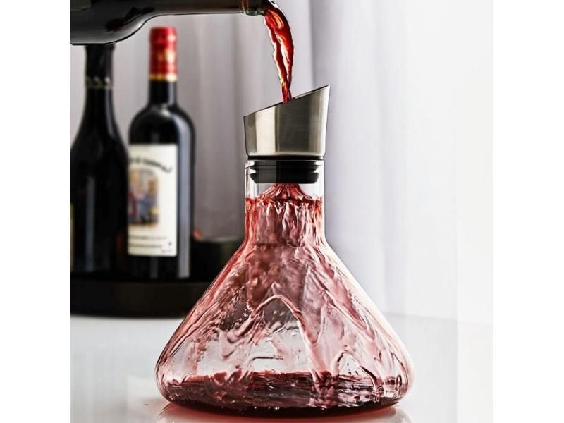 Fast Breathing Wine Decanter With Stainless Steel Aerator For Red Wines Carousel 1