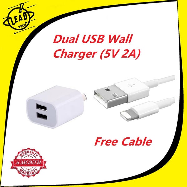 Dual USB Wall Charger (5V 2A) with Cable Combine Shipping628632333166091120