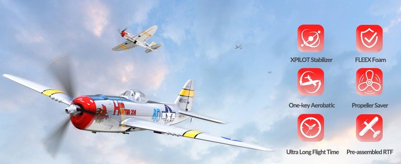 RC Plane for Beginners 4CH WWII Warbird P-47 Thunderbolt with Aileron Carousel 1