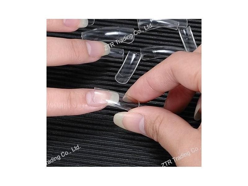 100 Pcs False Nails With Glue Case Set Acrylic Half Full Cover Nails Carousel 1