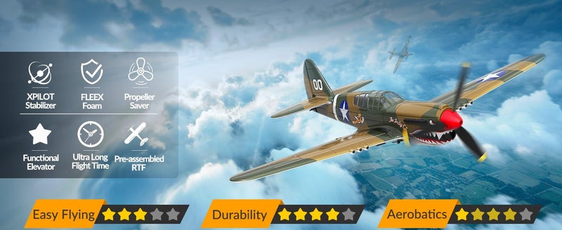 RC Plane 4 Channel Remote Control Airplane Fighter P40 with Aileron Carousel 1