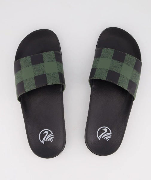 Swanndri - Swanni Slides Olive/Black Check Size 6629306947480331124