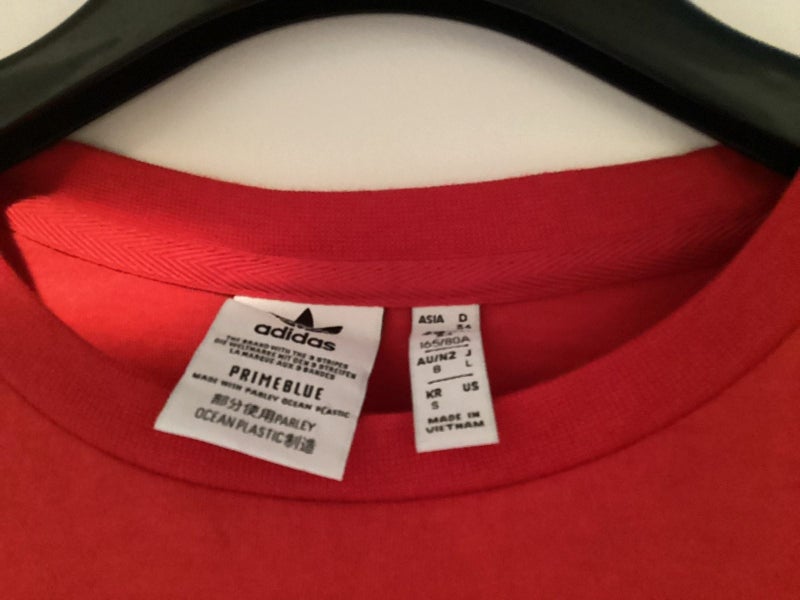 ADIDAS Prime Blue Crop Tee Red (Size 8)62866850349826113