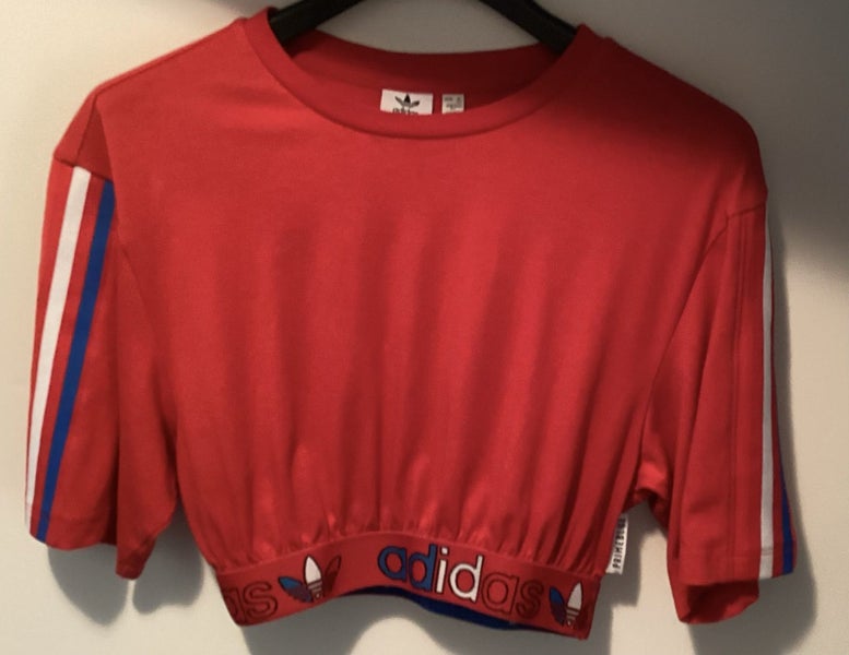 ADIDAS Prime Blue Crop Tee Red (Size 8)62866850349826111