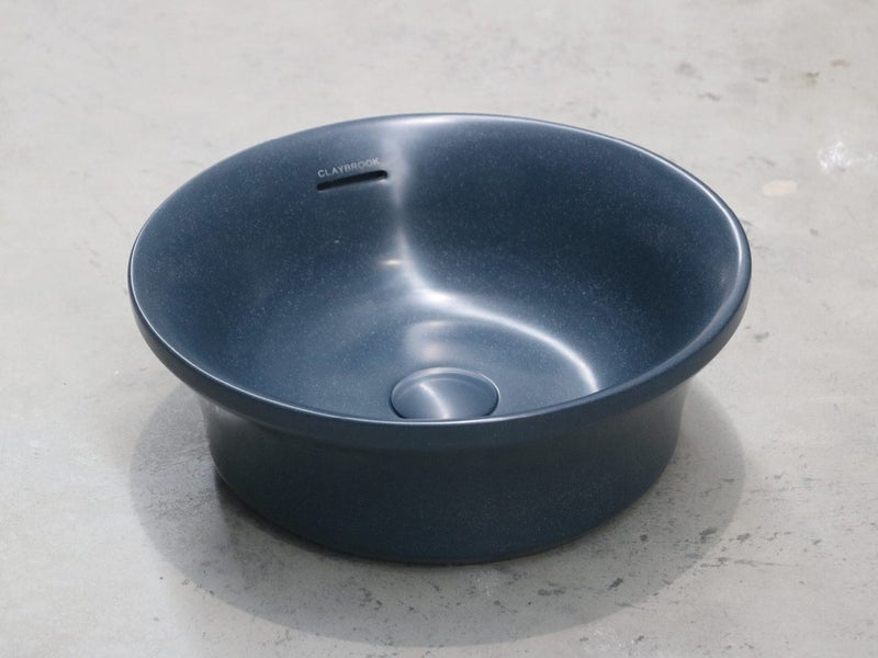 Claybrook Flute Round Vessel Basin in Midnight Blue *Ex-Display* Was $1899 Carousel 2