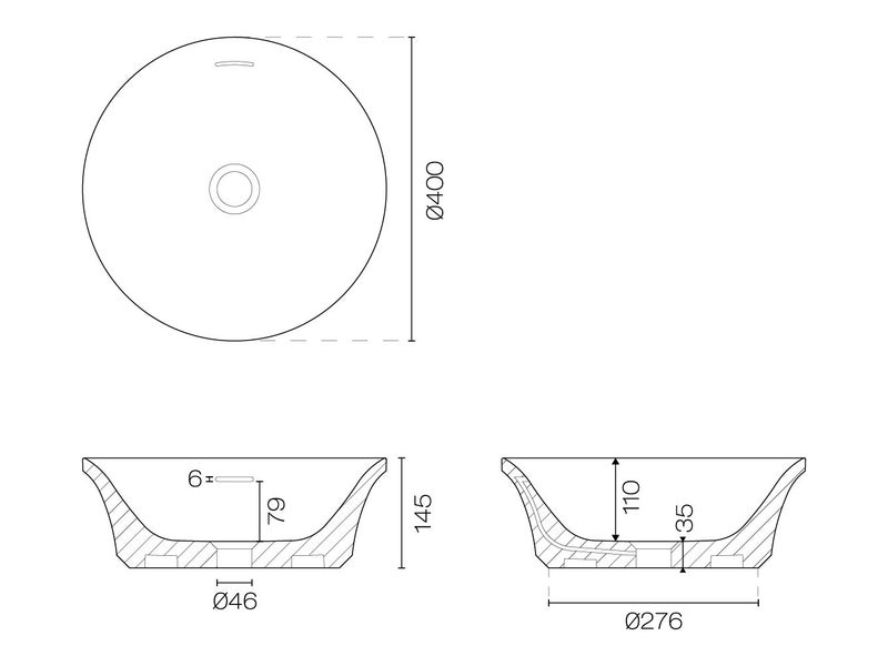 Claybrook Flute Round Vessel Basin in Midnight Blue *Ex-Display* Was $1899 Carousel 5