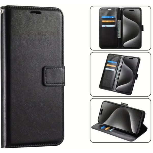 Galaxy S25 (2025) Flip Wallet Case - Black 3 Card Slots - Cash Compartment - Carousel 7