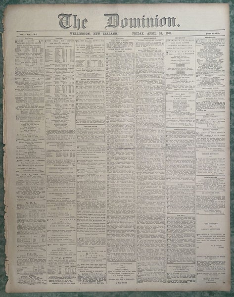 OLD NEWSPAPER: The Dominion, Wellington - Friday, 24 April 1908 Carousel 2