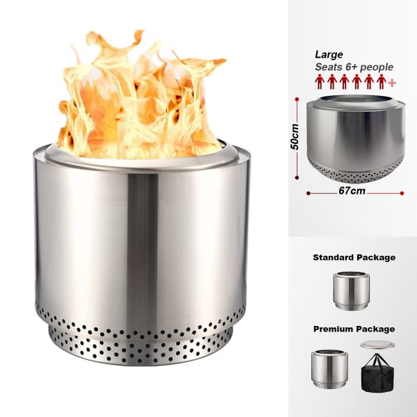 TOW Smokeless Fire Pit, 26.5inch Wood Burning Fireplaces with Removable Ash P... Carousel 2