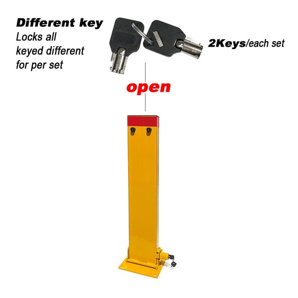 Parkero 2Key Teyp Bollard Rectangle Fold Down Car Parking Lock 80cm Safety Ba... Carousel 1