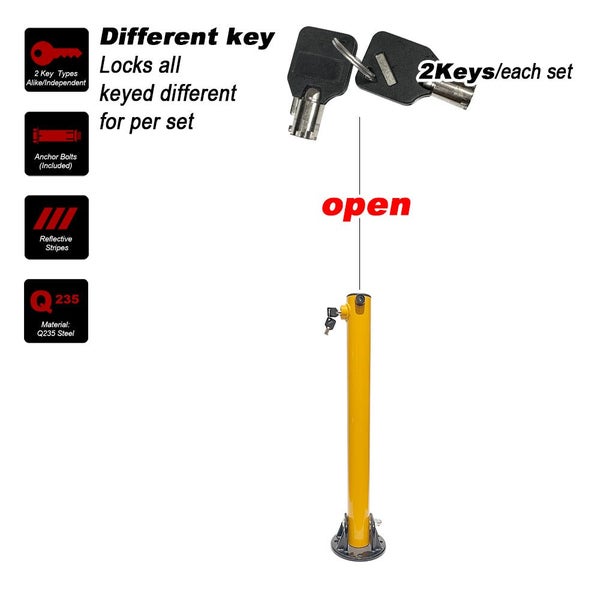 Parkero 2Key Teyp Parking Bollard Locker Barrier 2 Side Fold-down Design Vehi... Carousel 1