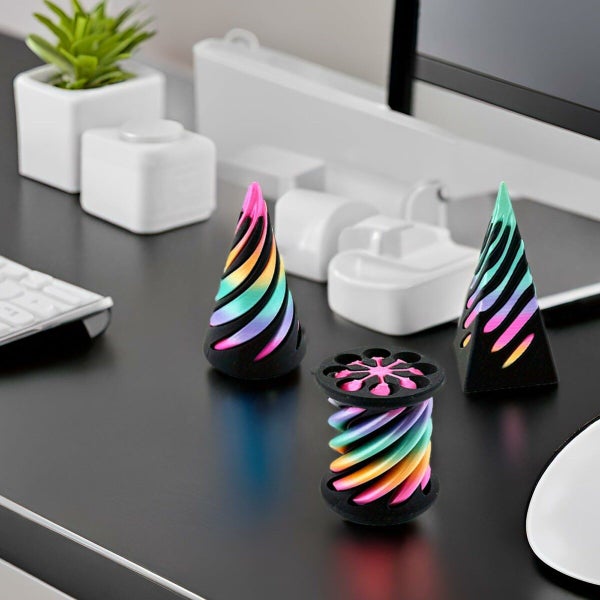 3 Packs Impossible Cone Spiral Cone Fidget Toy Carousel 2
