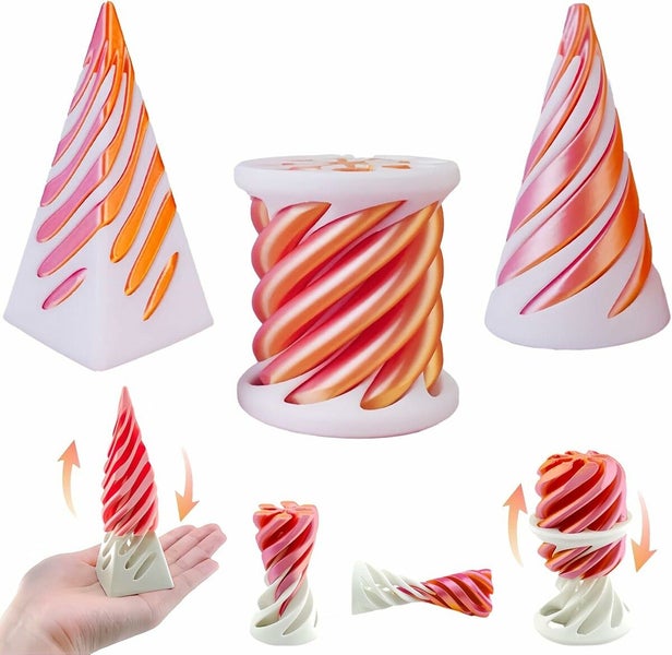 3 Packs Impossible Cone Spiral Cone Fidget Toy Impossible Pyramid Passthrough Carousel 1