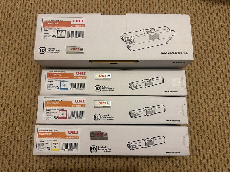 Genuine Oki C332 MC363 Toner Value Pack cartridges - half price Carousel 1
