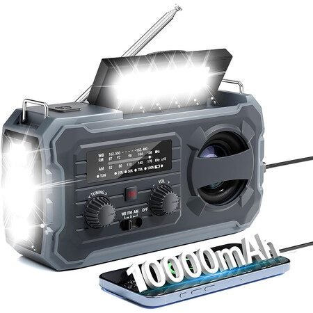 Hand Crank Emergency Radio,Solar Prower Weather Radio with AM FM NOAA Carousel 1