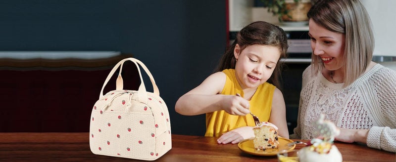 Lunch Bag for Women Men Cute Corduroy Lunch Tote Bags Reusable Insulated Carousel 2