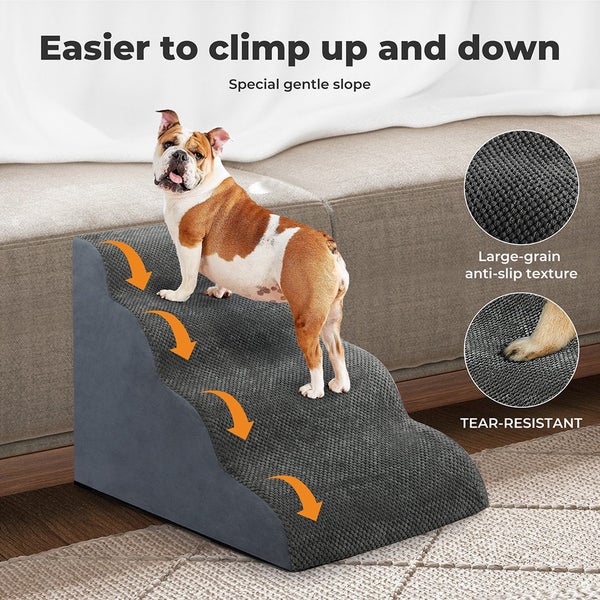 Pawz 4 Steps Pet Stairs Dog Ramp High Density Foam Non-Slip Ladder for Bed Sofa Carousel 2