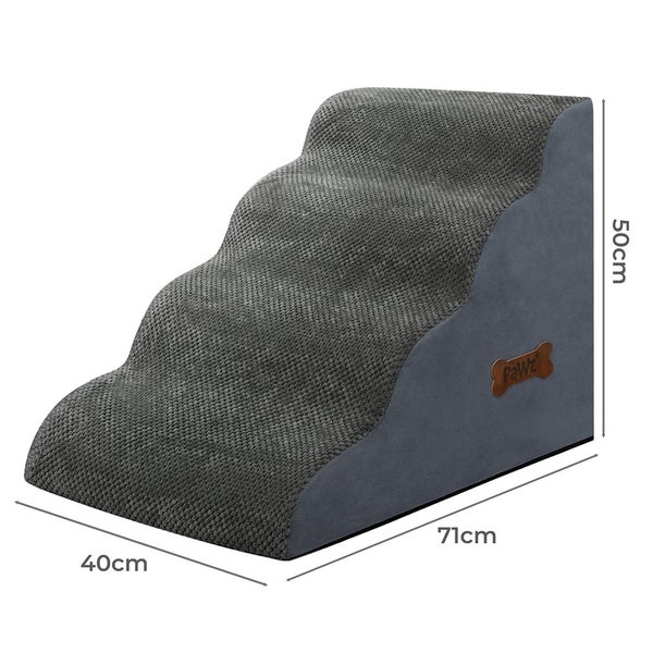 Pawz 4 Steps Pet Stairs Dog Ramp High Density Foam Non-Slip Ladder for Bed Sofa Carousel 10
