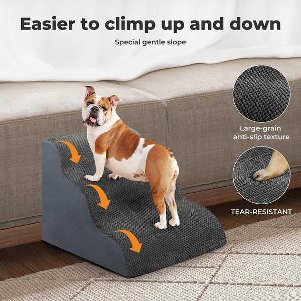 Pawz 3 Steps Pet Stairs Dog Ramp High Density Foam Non-Slip Ladder for Bed Sofa Carousel 2