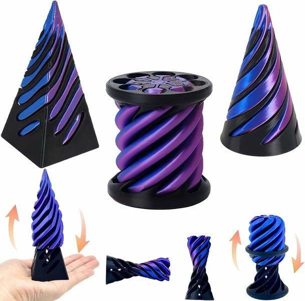 3 Packs Impossible Cone Spiral Cone Fidget Toy Carousel 1