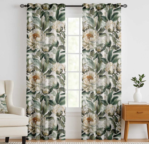 Vargottam Cotton Rod Pocket/Back Tab Curtains, Light Filtering Drapes - Set of 2 Carousel 1