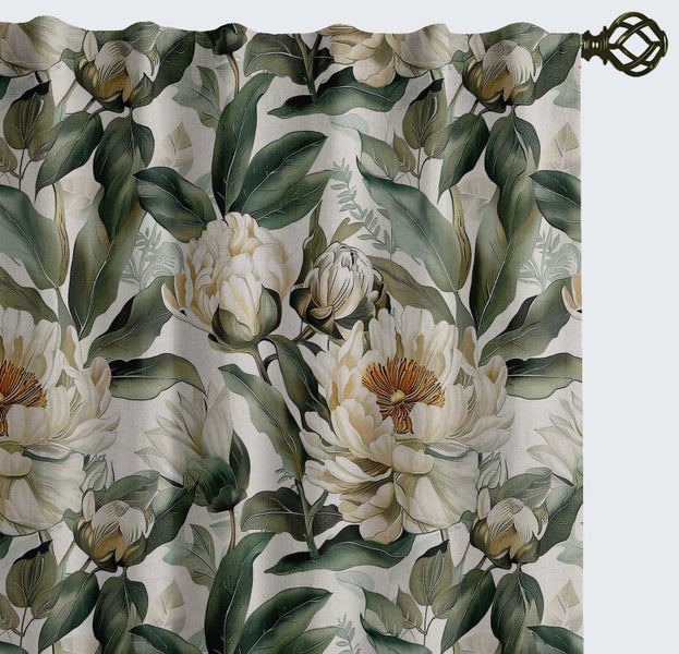 Vargottam Cotton Rod Pocket/Back Tab Curtains, Light Filtering Drapes - Set of 2 Carousel 2