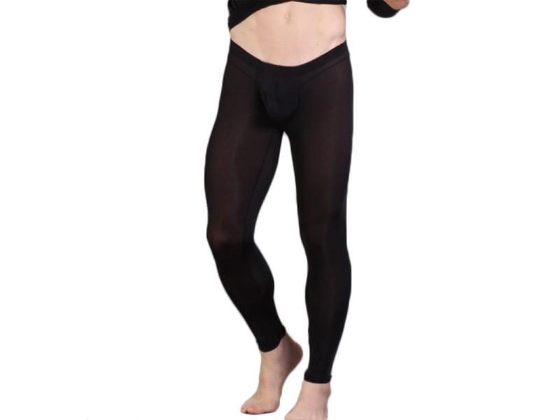 Men's Breathable Transparent Black Summer Sleeping Pants Carousel 1