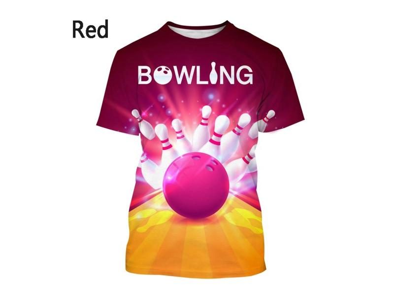 New Men Women Summer Bowling 3D Printing T-Shirt Casual Short Sleeve Fashion Carousel 1
