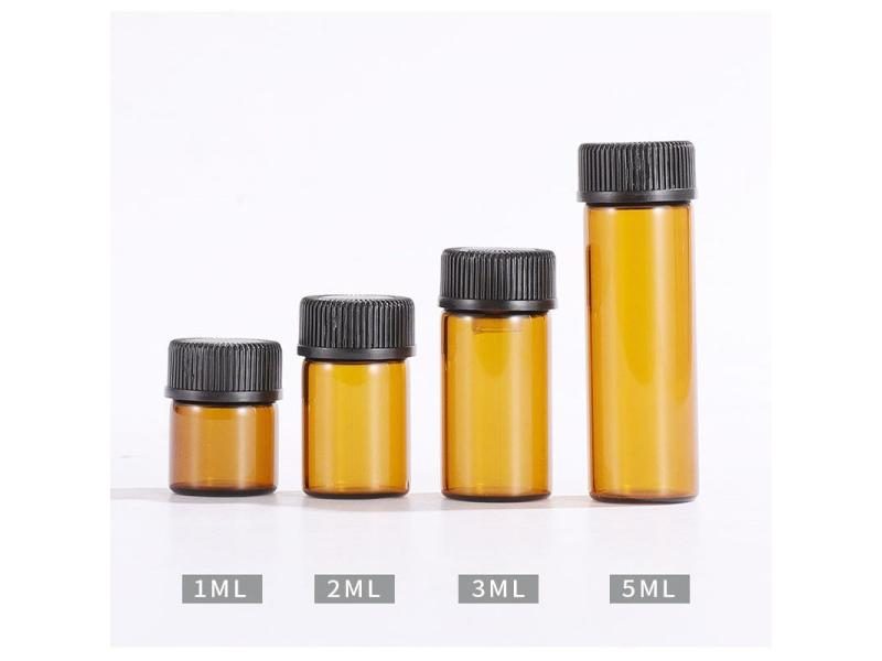10PC Empty Amber Glass Essential Oil Bottle Laboratory Glass Perfume Bottle Oil Carousel 2