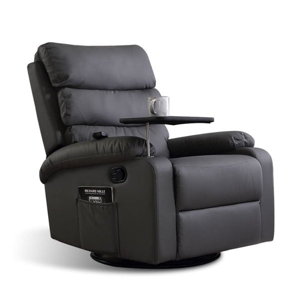 Massage Chair Recliner Chairs Heated Lounge Sofa Armchair 360 Swivel Grey Carousel 1
