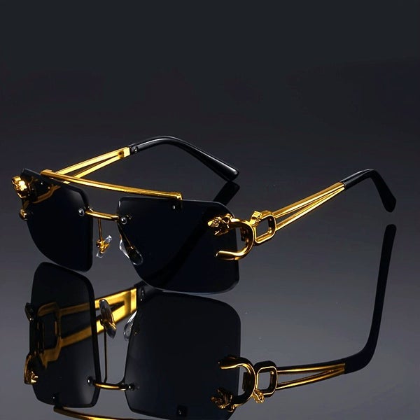 Vintage Luxury Golden Fahsion Glasses Cool Tiger Stand Women's Carousel 2