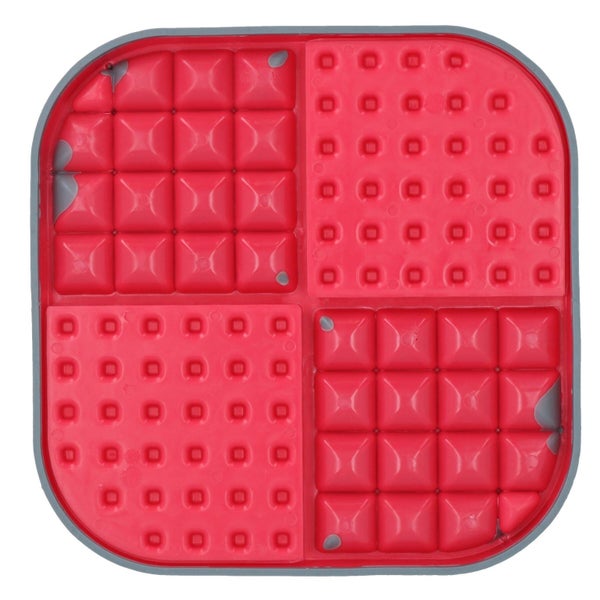 Red Slomo Dog Cat Slow Treat Dog Feeding Dispensing Mat Boredom Breaker Carousel 2