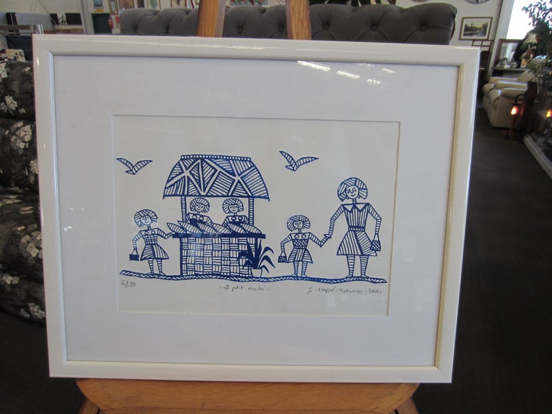 Isabelle Staron-Tutugoro 'Le Petit Marche' Limited Edition Screen Print - Framed Carousel 1