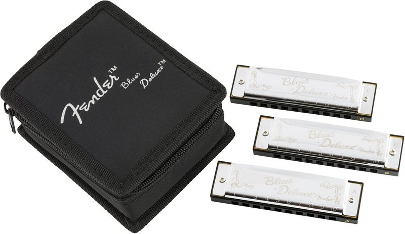 Fender Blues harmonica set of 3 (G, C and A) w/bag Carousel 1