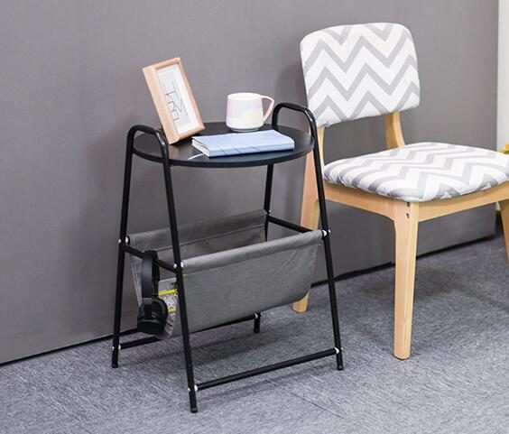 Side Table Tray Table Round Black Carousel 1