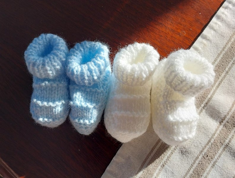 2pair of Blue/White bootties628632161487371120