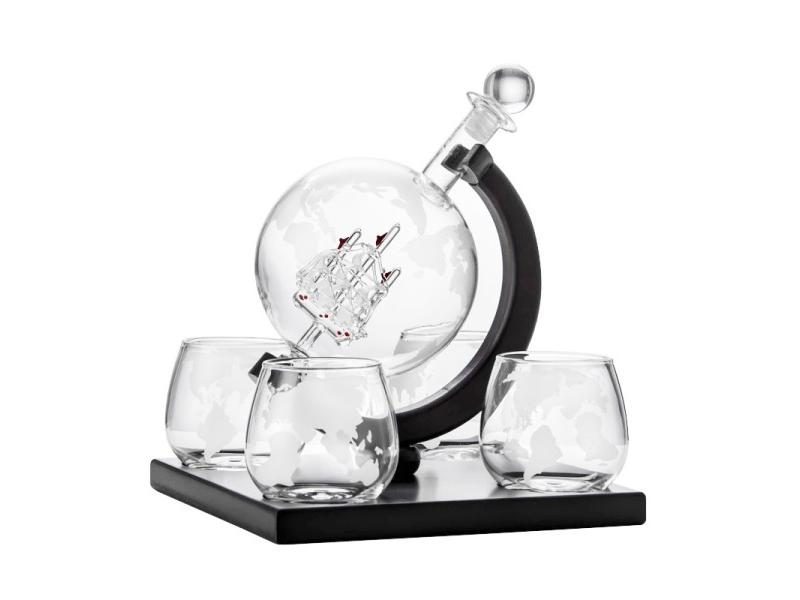 Crystal Glass Decanter Whiskey Glasses Set Creative Globe Bottle Bottle With