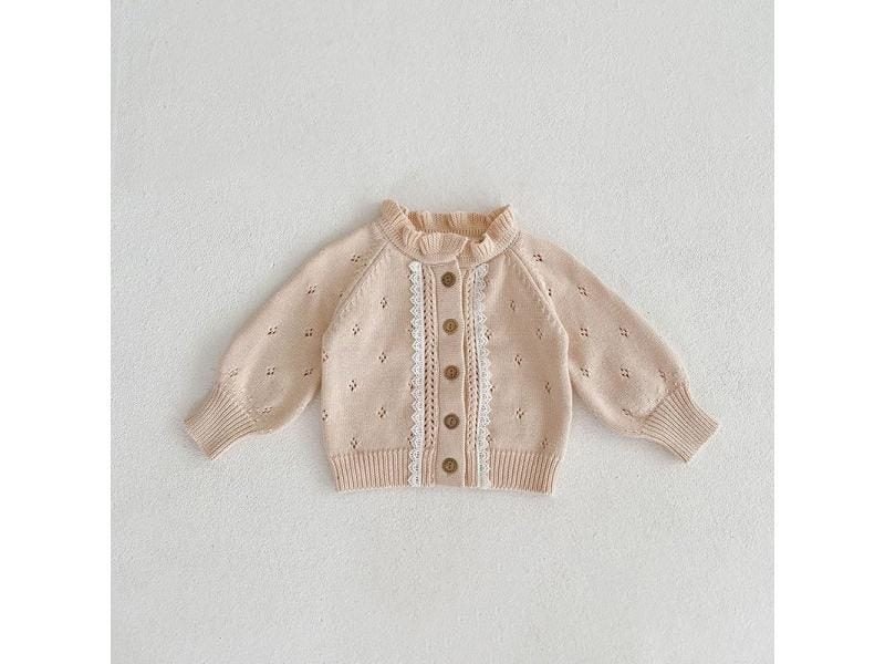 MILANCEL Baby Clothes Ruffle Collar Girls Sweaters Holllow Out Baby Knitwear Carousel 1