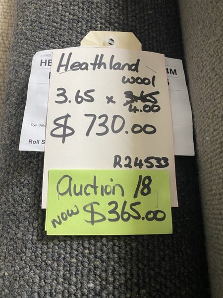 Auction 18 , 3.65 x 4.00 metres Woolen Loop pile carpet. Carousel 1