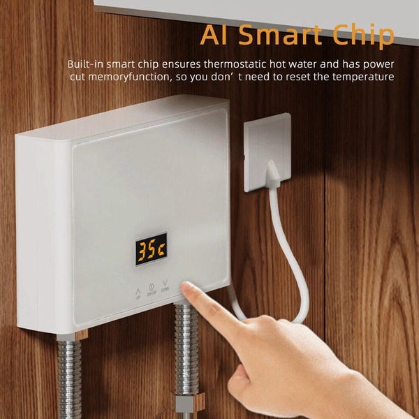 3000W Electric Instant Hot Water System Tankless Shower Heater Homehold Carousel 2