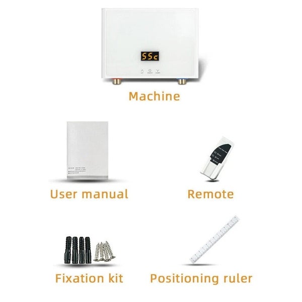 3000W Electric Instant Hot Water System Tankless Shower Heater Homehold Carousel 19