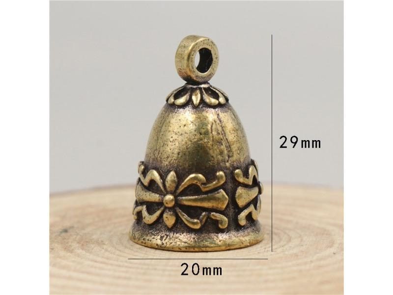 Antique Bell Chinese Mini Sculpture Pray Guanyin Buddha Bell Shui Feng Bell Carousel 1