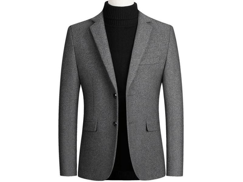 Men's Wool Blazer Oversized Solid Winter Jacket 4XL AFJ002 Carousel 1